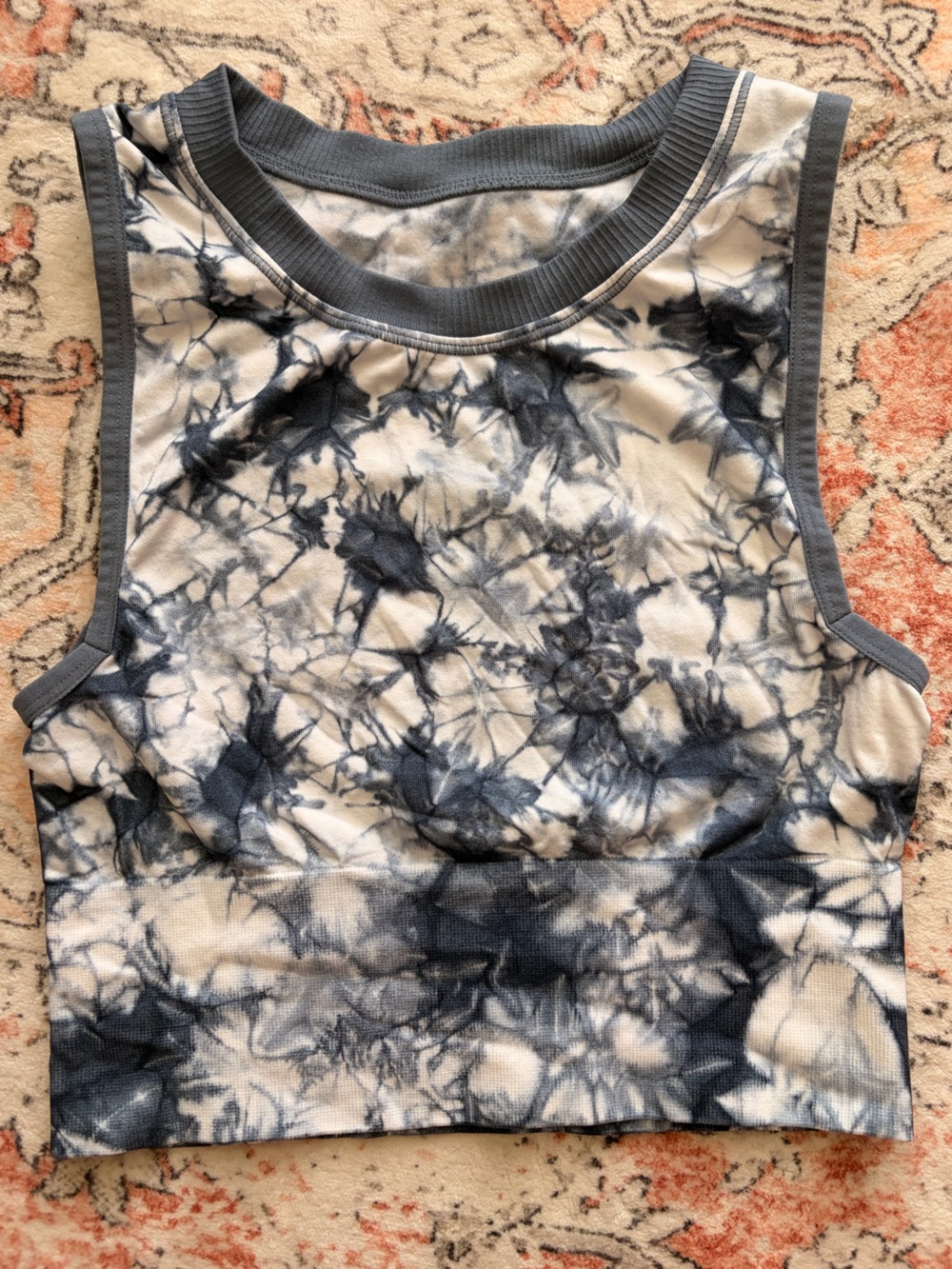 Colsie Women's Blue & White Tie-Dye Tank Top